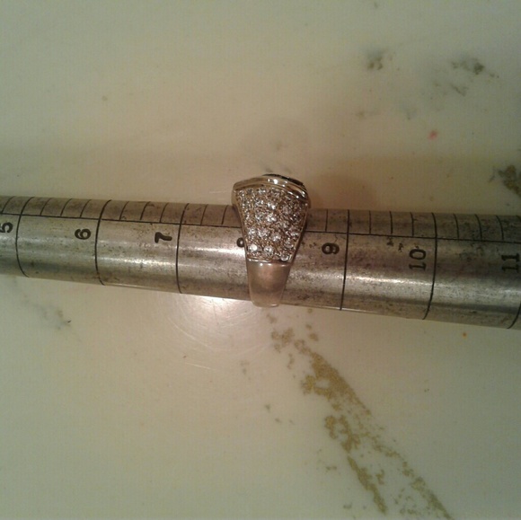 Vintage Sterling Silver Sapphire CZs Ring - Picture 7 of 8